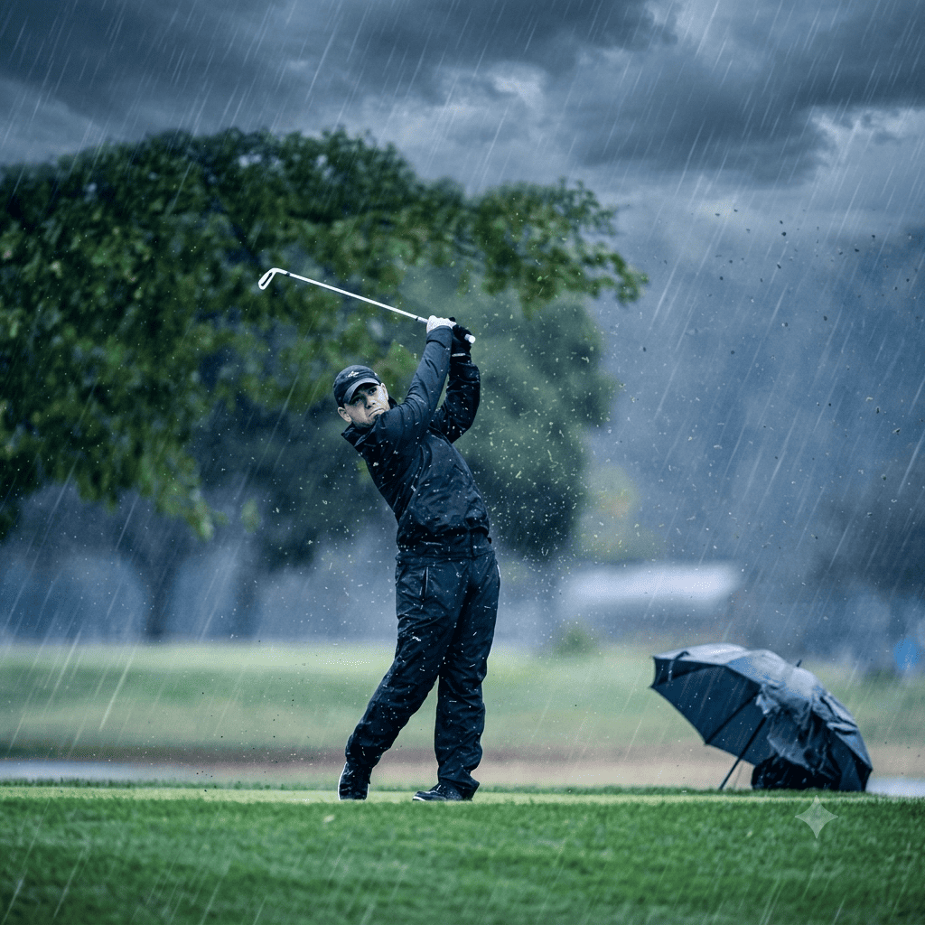 Bí quyết chơi golf ngày mưa: 4 lưu ý quan trọng để giữ phong độ