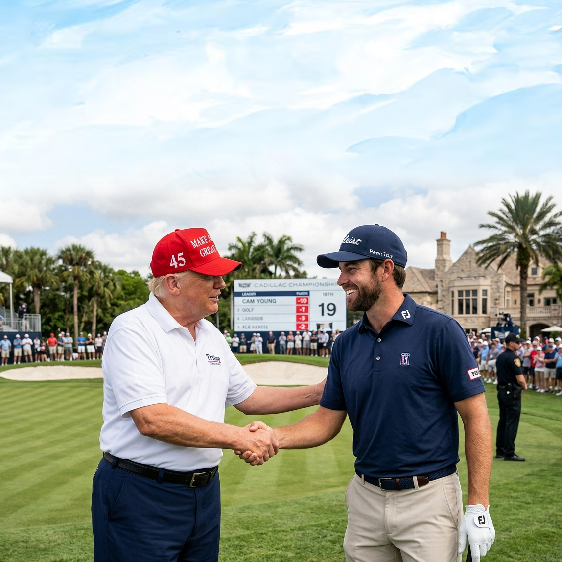 Cú bắt tay đặc biệt giữa Cam Young và Tổng thống Trump