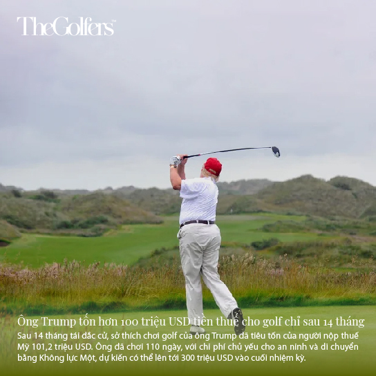 Ông Trump tốn hơn 100 triệu USD tiền thuế cho golf chỉ sau 14 tháng