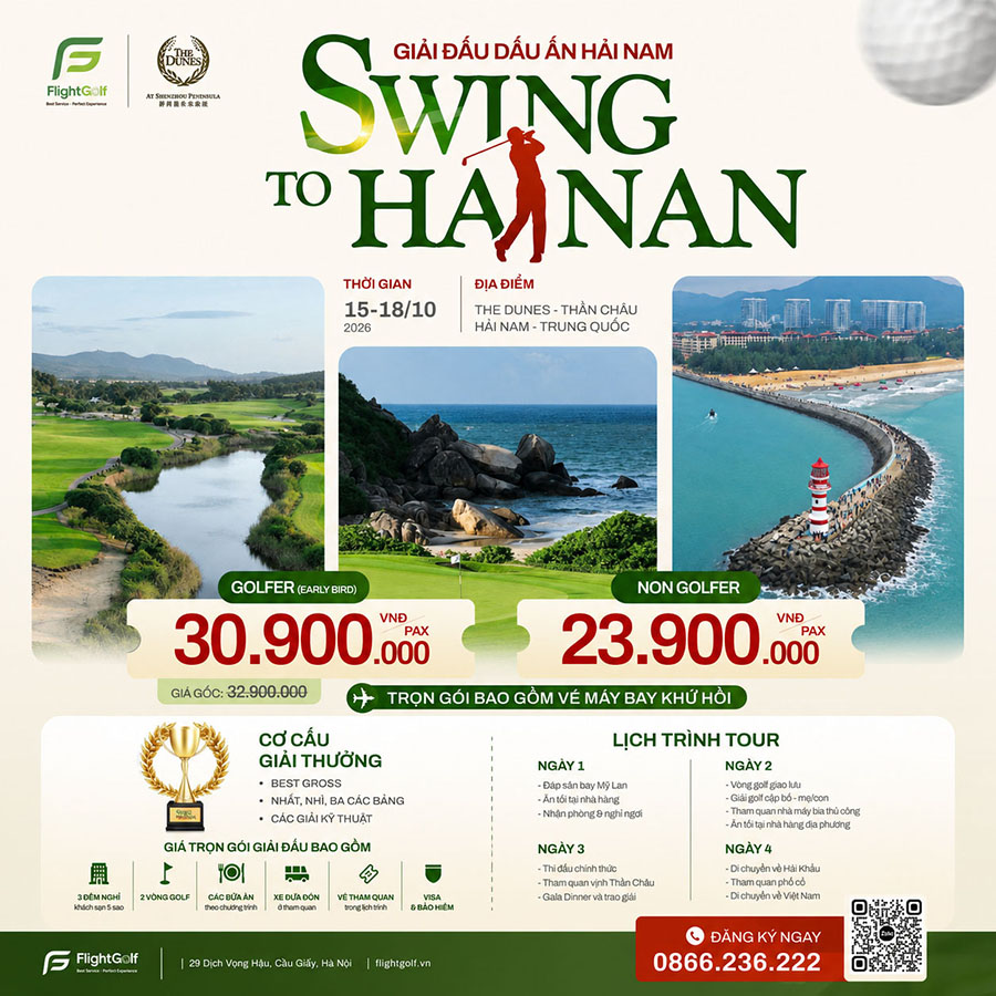 Swing to Hainan 2026: Hành trình golf Quốc tế giữa biển xanh và những triền cát Hải Nam