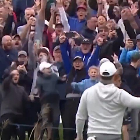 Cặp bố con gây bão mạng sau cú putt của Rory ở Irish Open