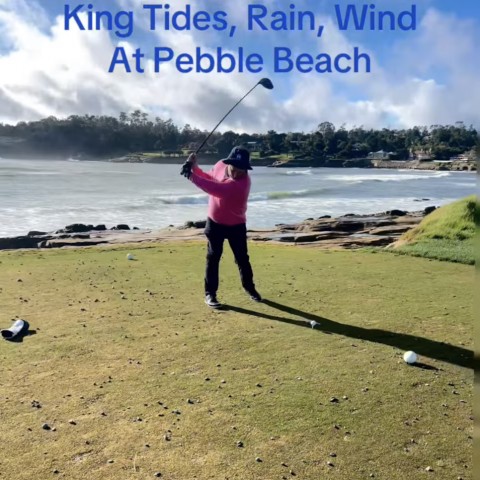 Cảnh quay gây sốc về thiệt hại tại Pebble Beach sau bão